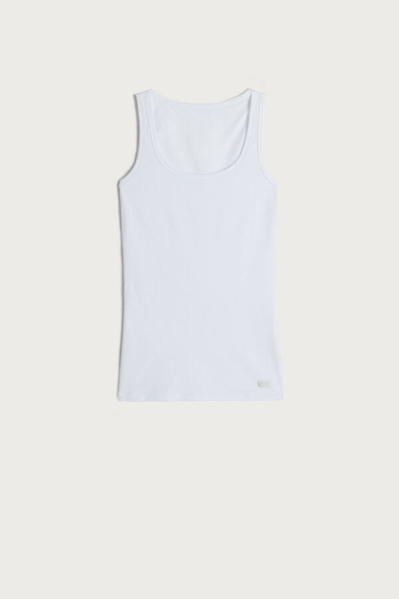 White Intimissimi Cotton Tank Top | CACVG16609